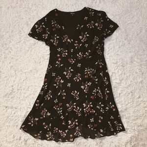 Madewell Black Dress with Floral Accents